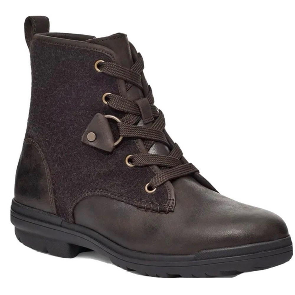 UGG Hapsburg Lace Stout Leather And Wool Waterproof Boots Women's Sz 8